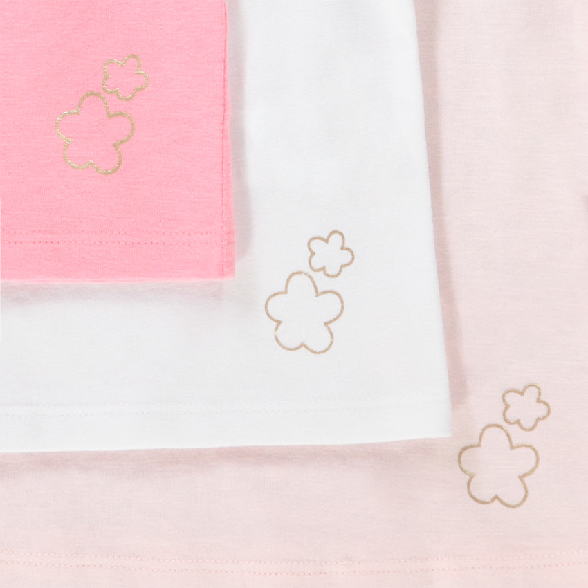 Lot de 3 t-shirts manches courtes unis pour bébé fille 