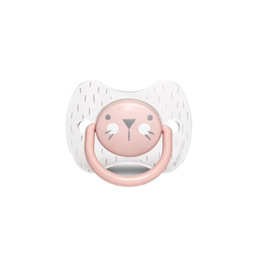 Sucette réversible en silicone 6-18 mois - Moustache Rose 