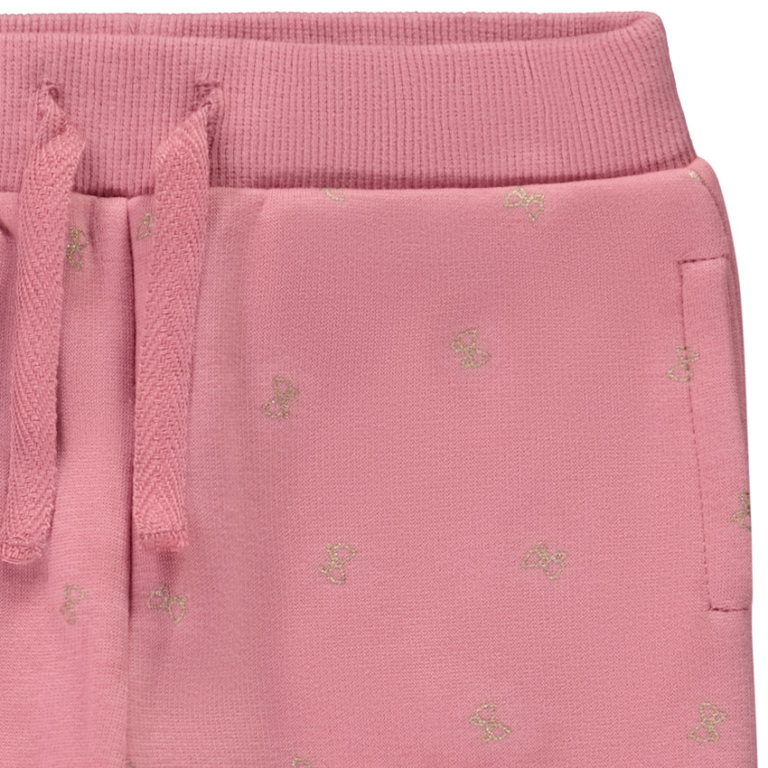 Jogging molleton imprimé nœuds pailletés pour bébé fille 
