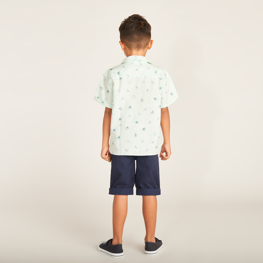 Chemise manches courtes imprimé noix de coco pour garçon 