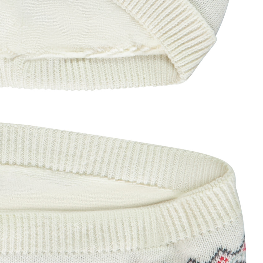 Ensemble bonnet ludique + snood en tricot de Noël pour bébé  