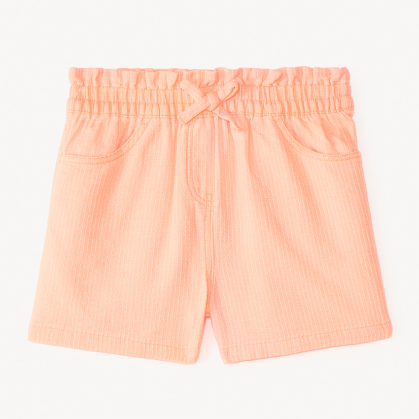 Short en toile coloris uni pour fille