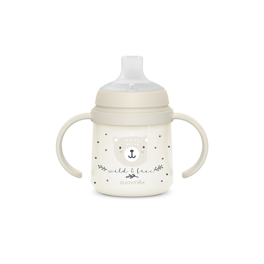 Biberon à anses 150 ml 6M+ Wild & Free Night and Day Gris