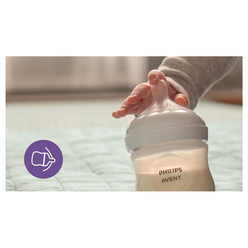 Lot de 3 biberons Natural Response 260 ml - Transparent (Avent) - Image 2