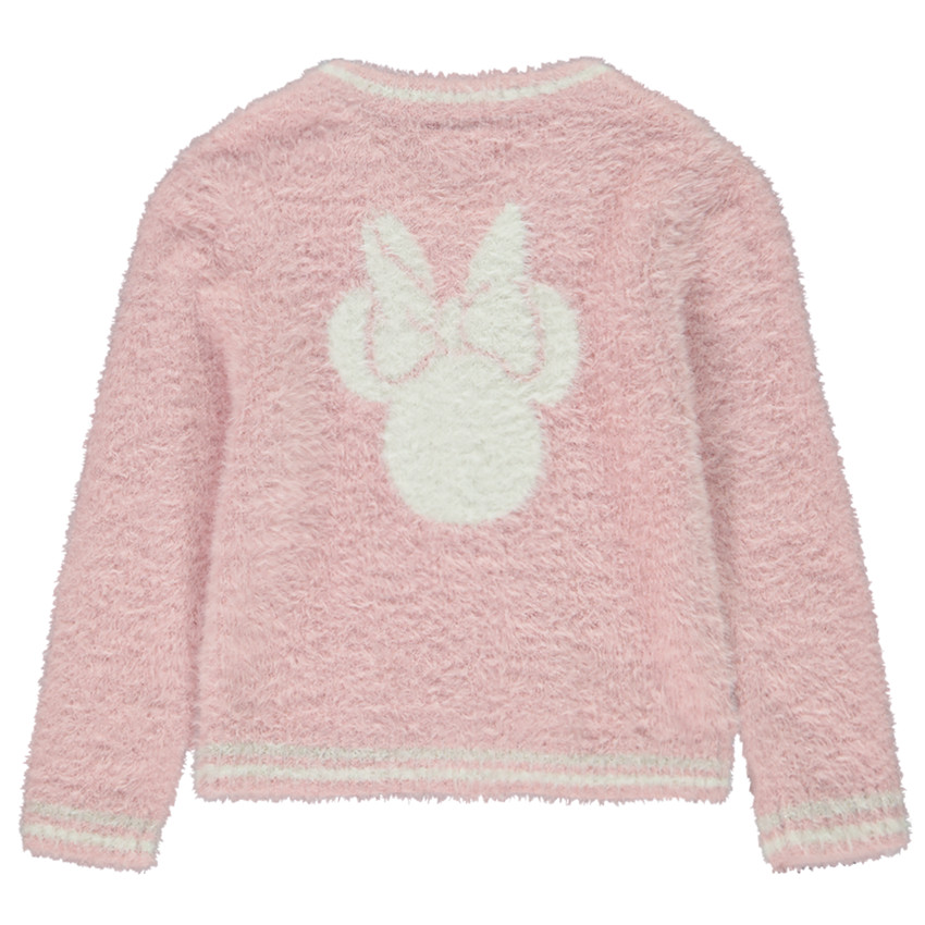 Gilet esprit teddy en tricot pelucheux Minnie Disney pour bébé fille 