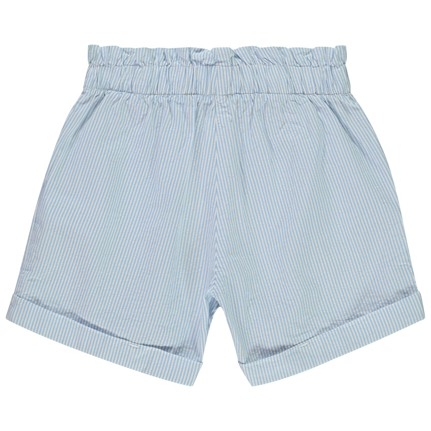 Short paperbag en toile rayée pour fille 