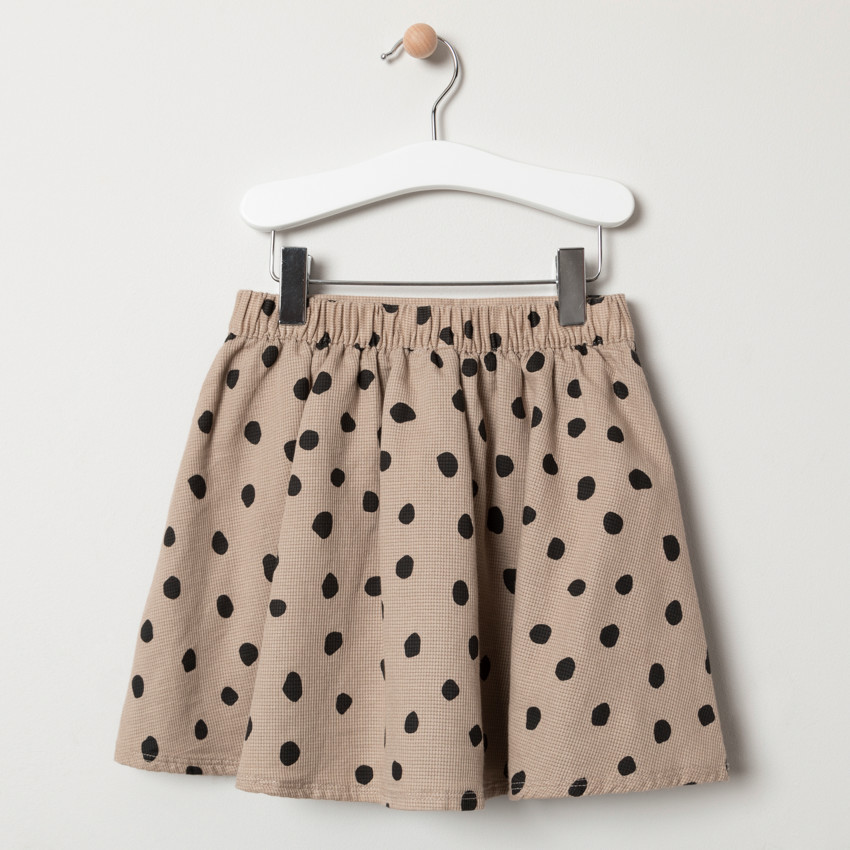 Jupe courte à pois en nid d'abeille 