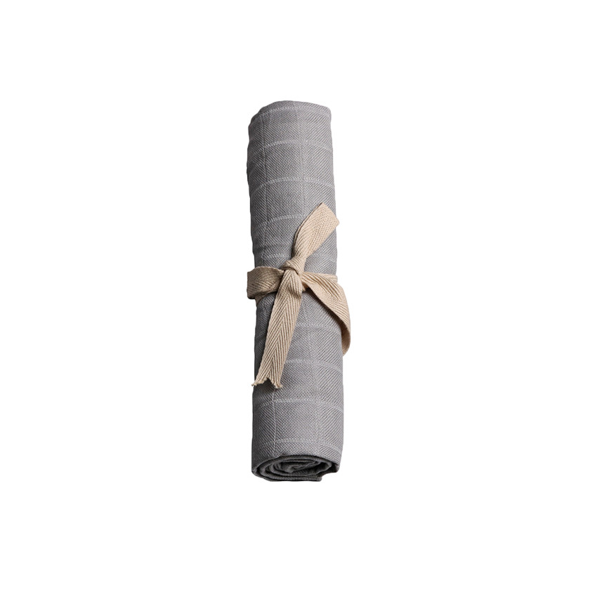 Lange en mousseline de coton - Medium grey Main Lange en mousseline de coton - Medium grey