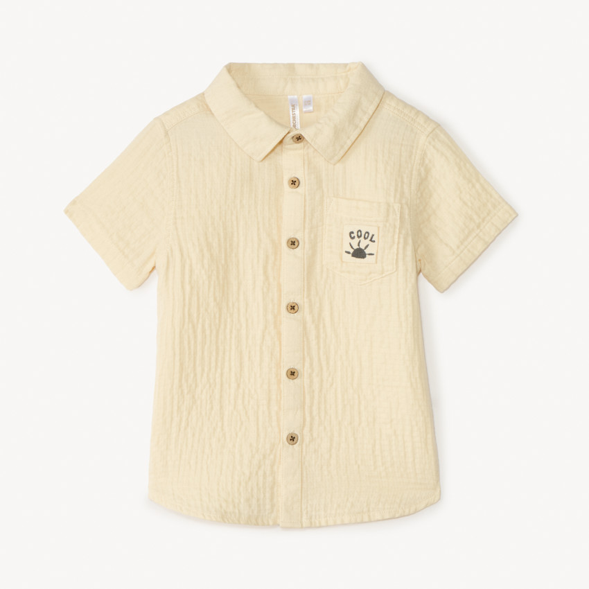Chemise manches courtes en gaze pour bébé garçon 
