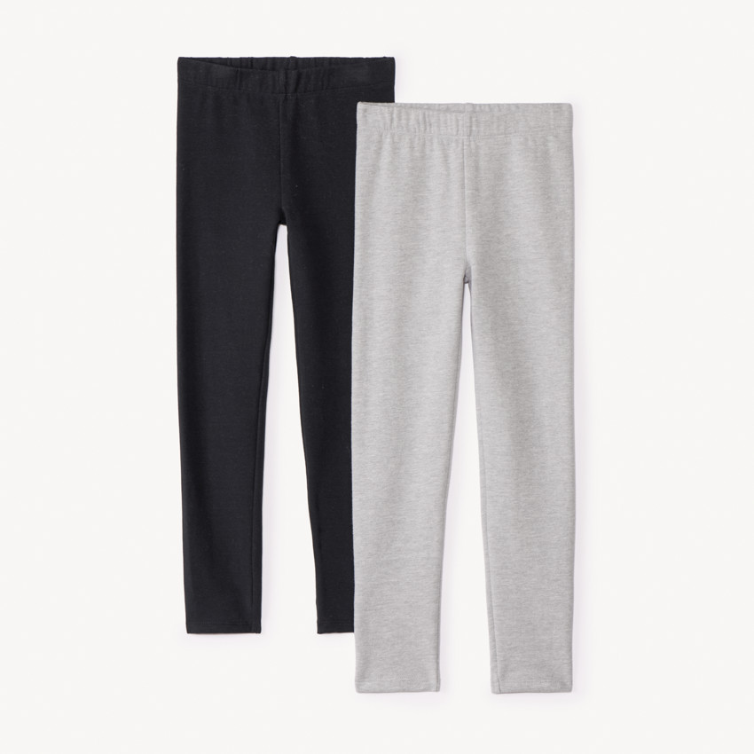 Lot de 2 caleçons unis en molleton gratté pour fille