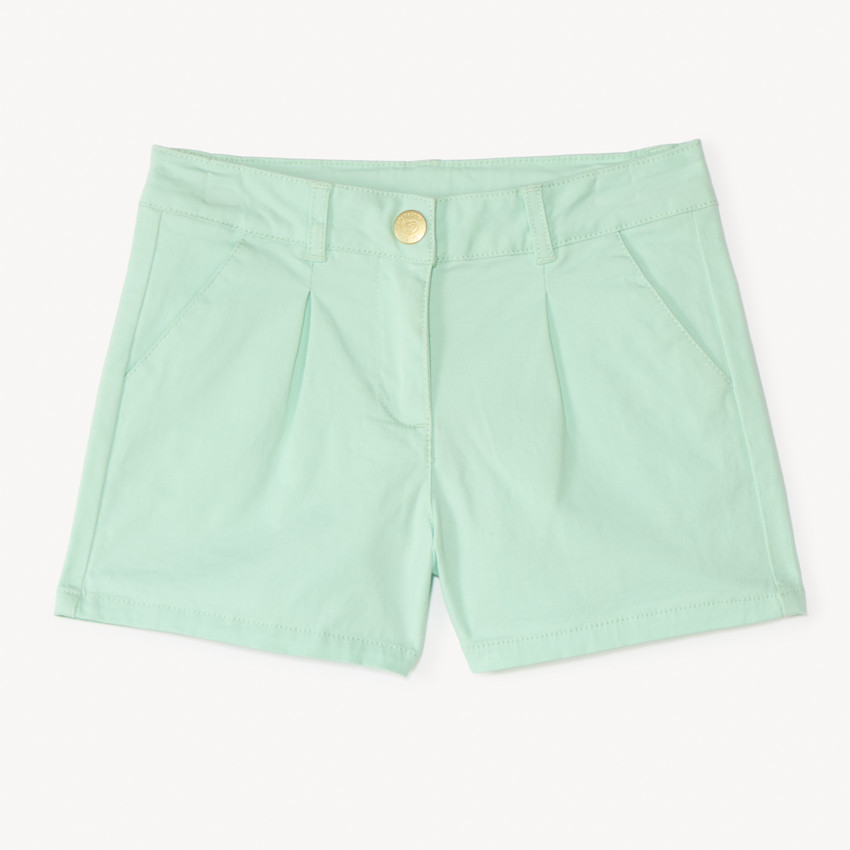 Short en twill uni effet pince pour fille