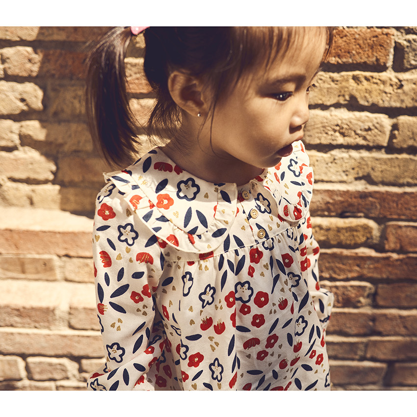 Ensemble 2 pièces imprimé fleuri pour bébé fille 