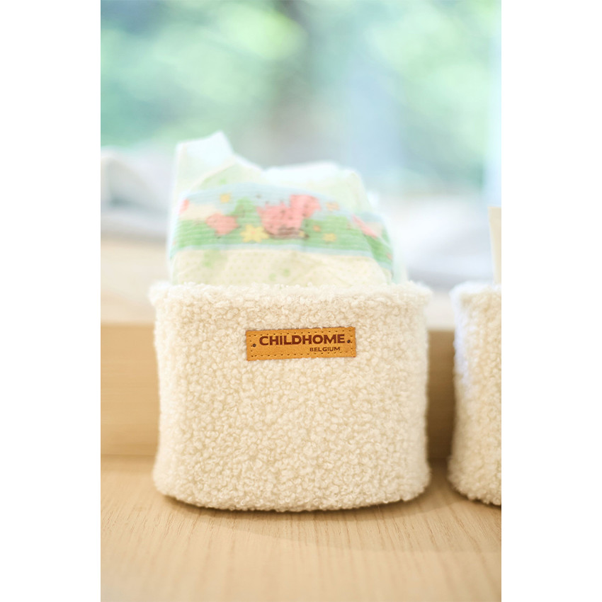 Set de 3 paniers rangement à suspendre Teddy Ecru 