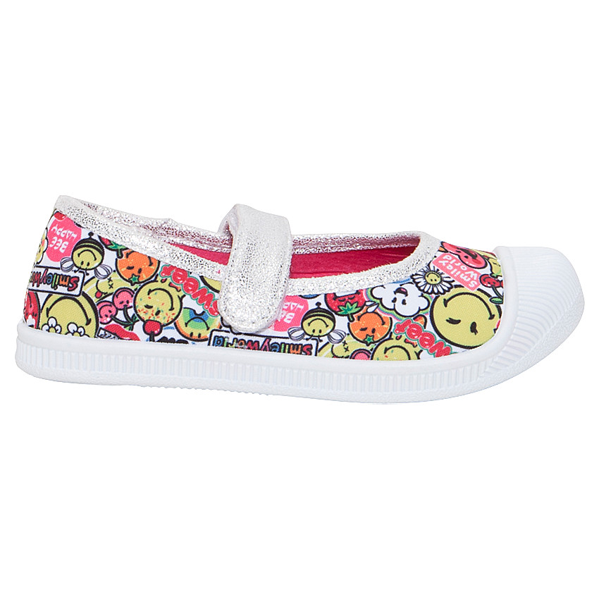 Babies en toile et paillettes imprimée Smiley