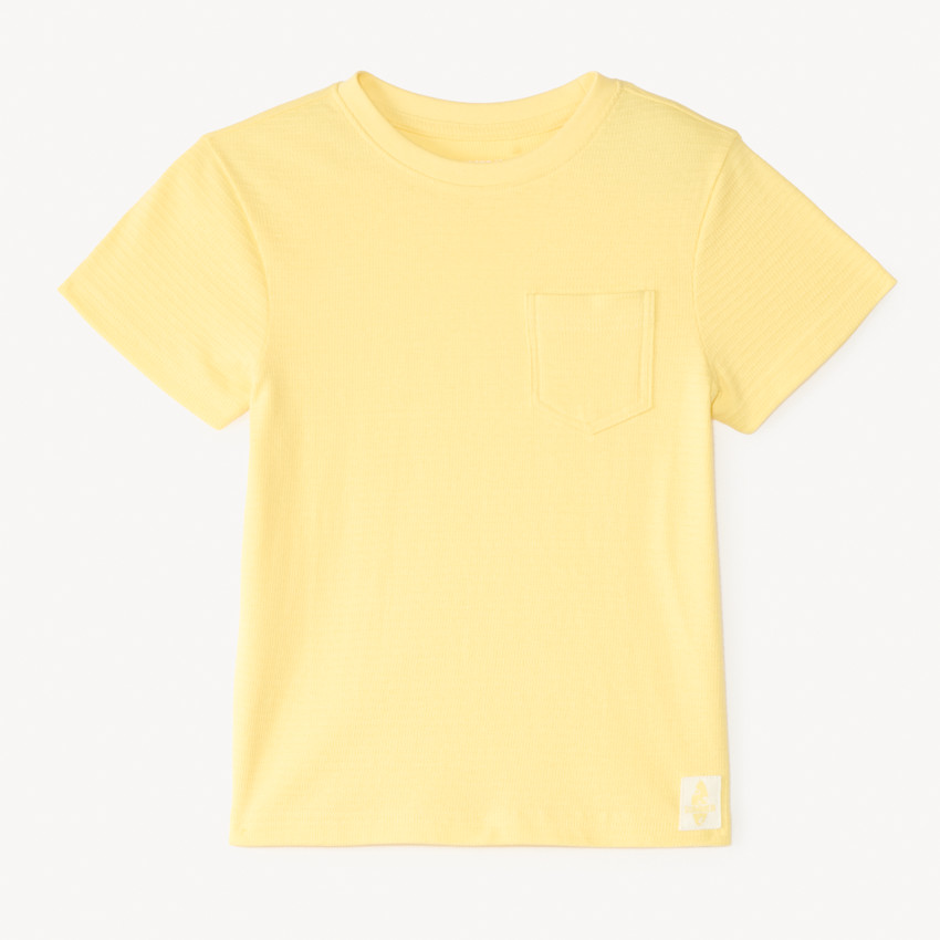 T-shirt manches courtes uni en maille fantaisie pour garçon