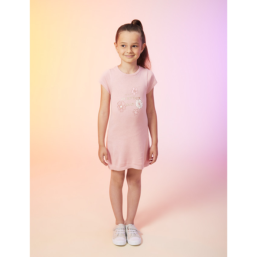 Robe en tricot print fantaisie pour fille 