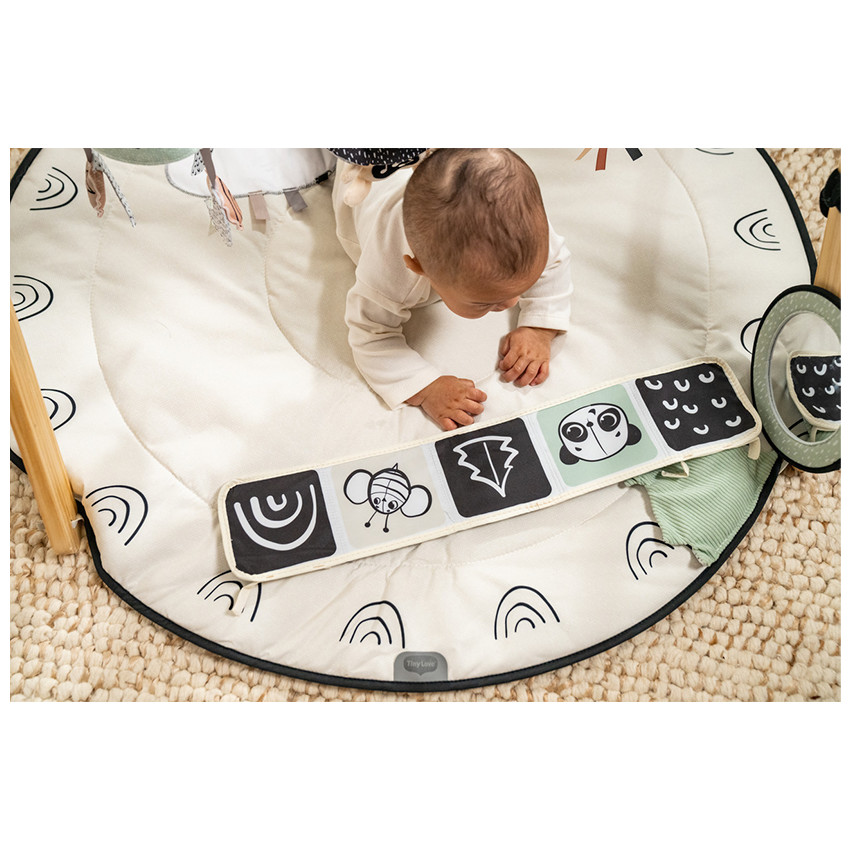 Tapis d'éveil Luxe Gymini avec arche en bois Black&White - Noir (Tiny Love) - Image 4