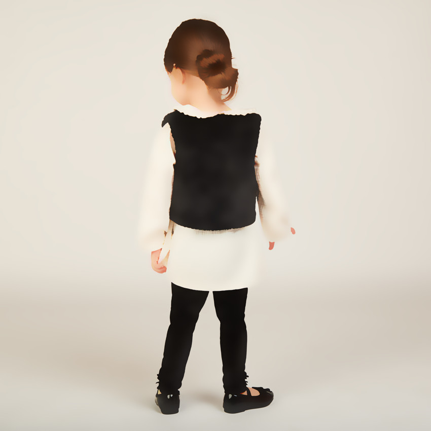 Ensemble 3 pièces avec tunique en tetra pour bébé fille 