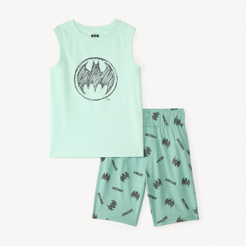 Set de pyjama court 2 pièces débardeur + short imprimé Batman Warner pour garçon