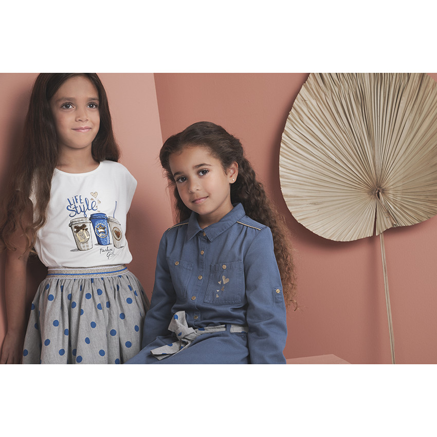 Robe chemise en lyocel manches longues pour fille 