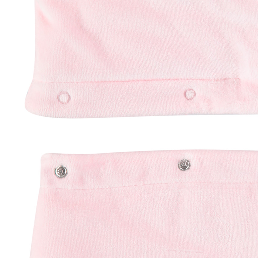 Combi-pilote en velours doublée jersey à nuage brodé 