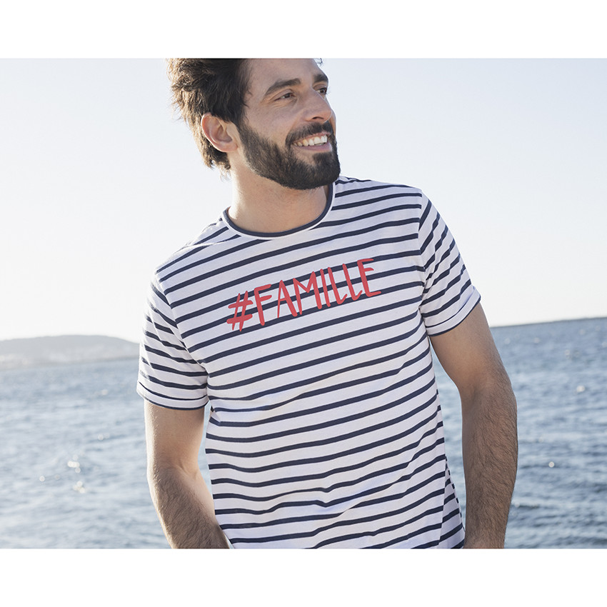 T-shirt marinière à manches courtes pour homme 