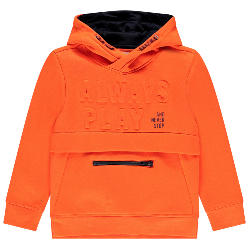 Sweat à capuche à message en relief pour enfant garçon 