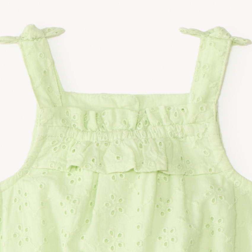 Combinaison courte en broderie anglaise fantaisie pour bébé fille 