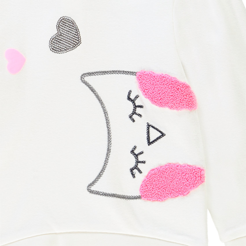 Sweat en molleton avec motif brodé pour bébé fille 