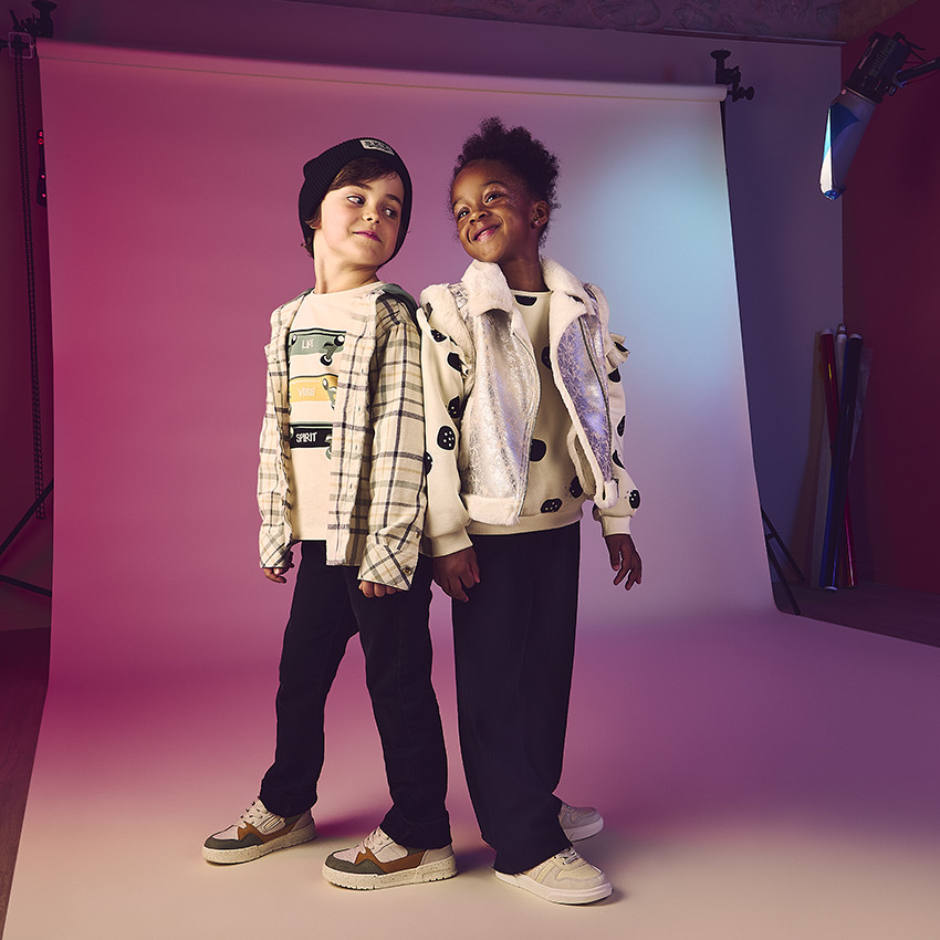 Sweat semi-oversize avec pois et volants pour fille 