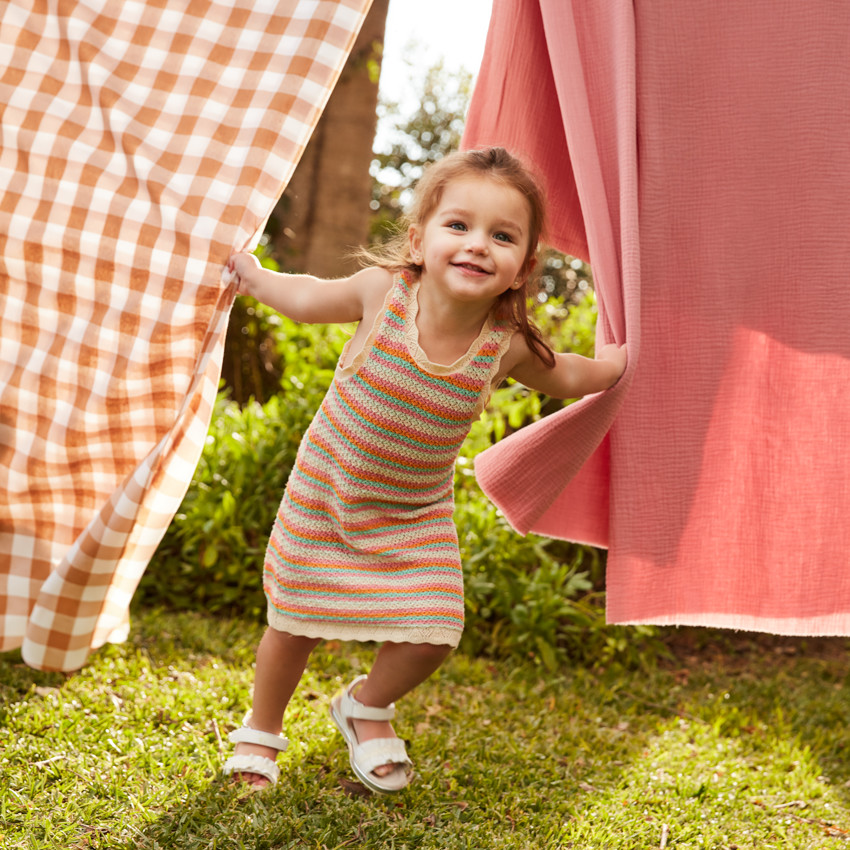 Robe sans manches en tricot pour bébé fille