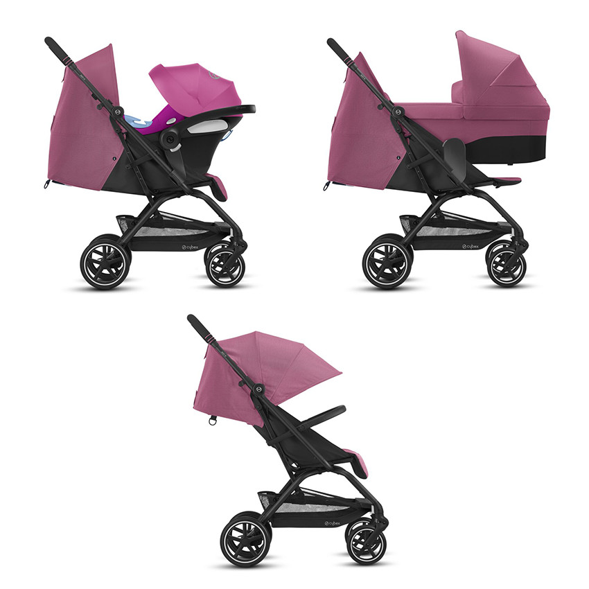 Poussette Eezy S + 2 - Châssis Black / Siège Magnolia Pink 