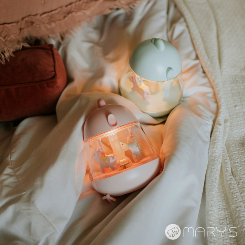 Veilleuse LED musicale Carrousel Rose 