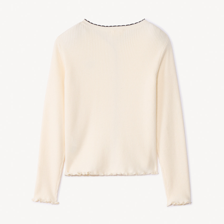 Gilet en tricot côtelé avec patch cœur fille 