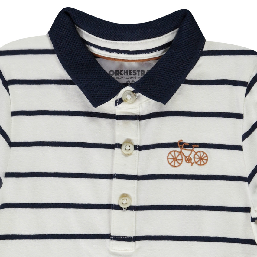 Polo manches longues rayé pour bébé garçon 