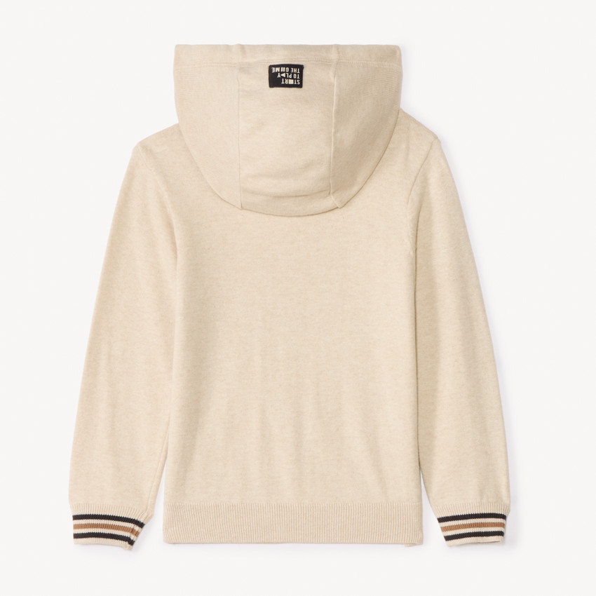 Pull à capuche avec inscription jacquard pour garçon 