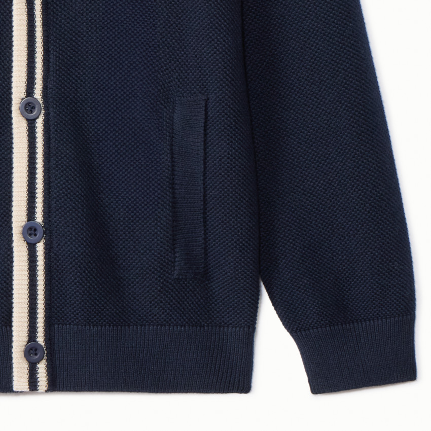 Gilet en tricot uni finition côtelée pour garçon 