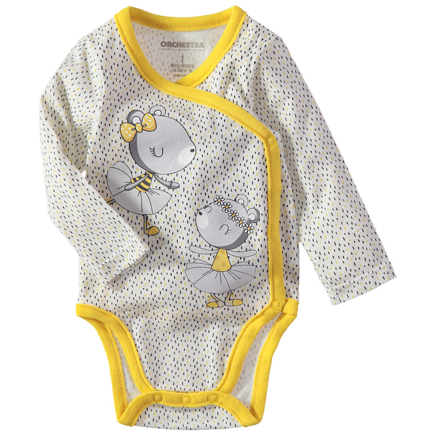 Lot de 7 bodies manches longues imprimés/unis print souris 