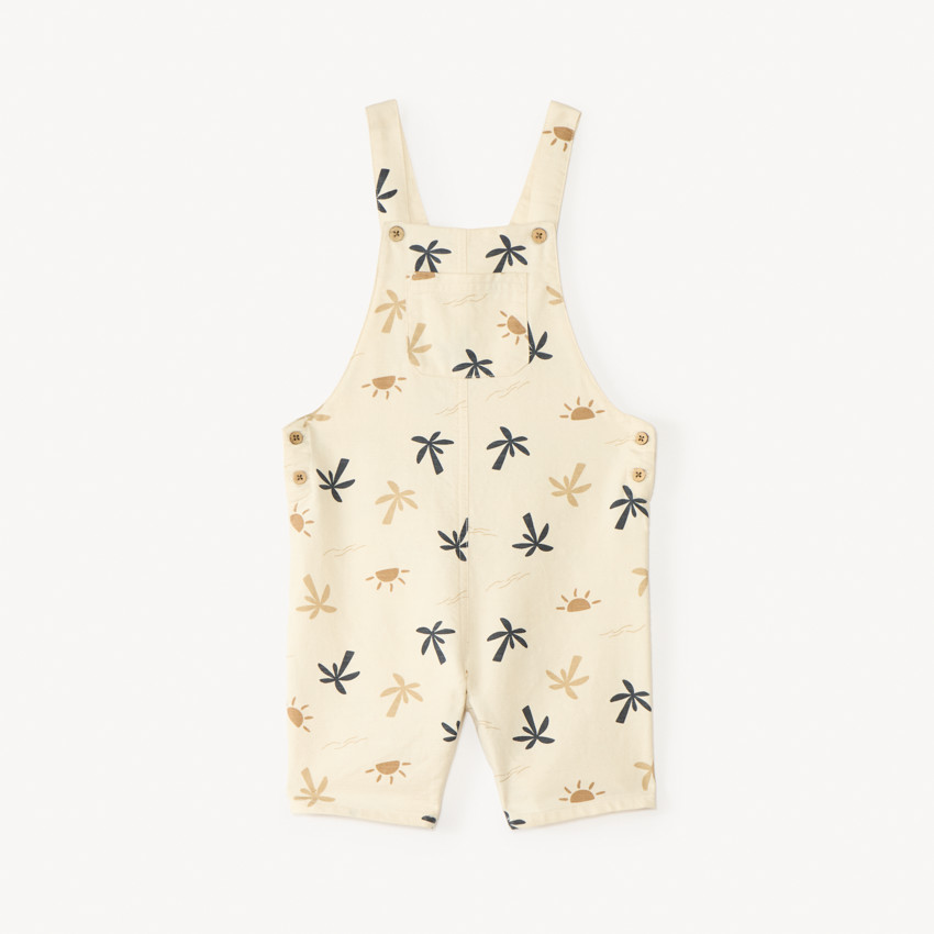 Salopette short en toile imprimé palmiers pour bébé garçon