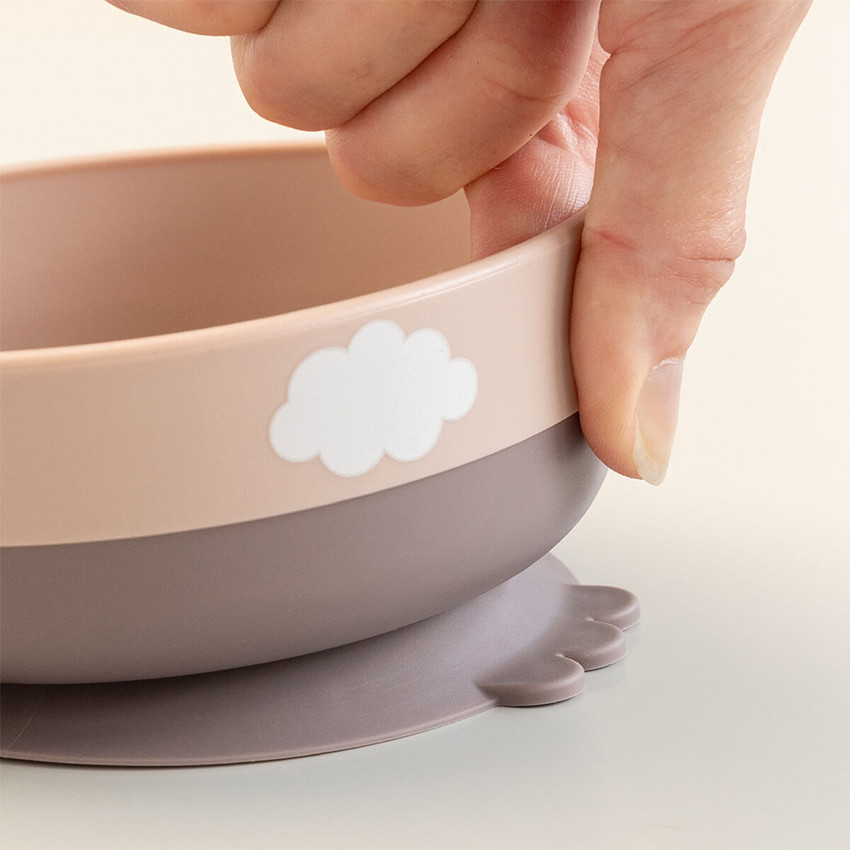 Coffret premier repas Foodie 3 pièces Happy Clouds rose 