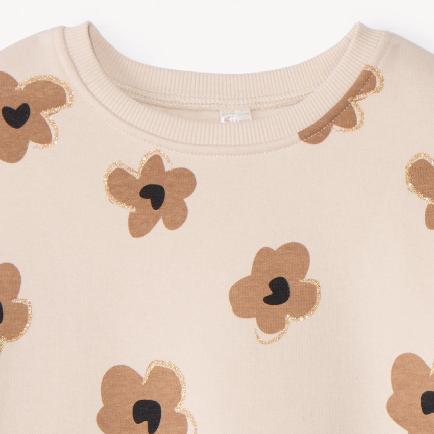 Sweat molleton oversize imprimé pour bébé fille 