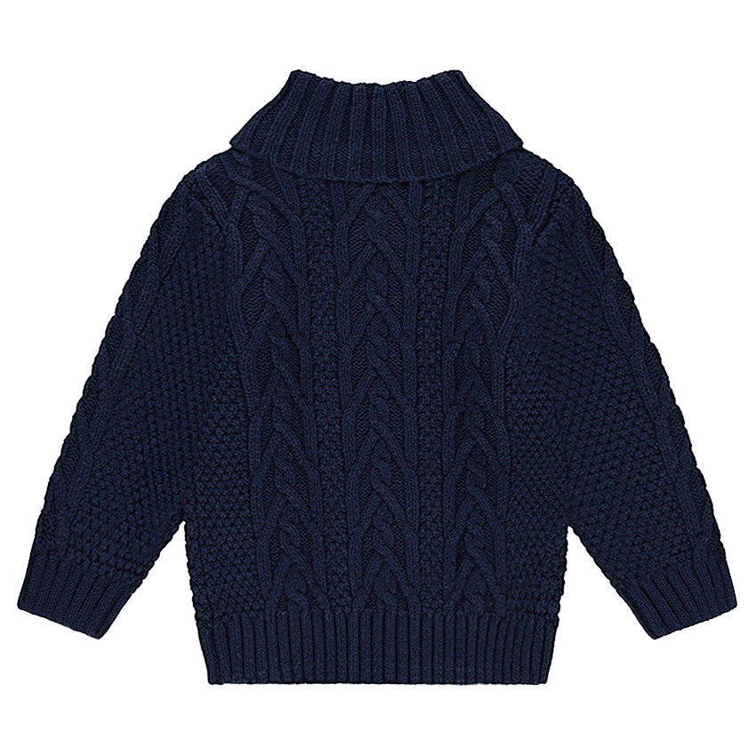 Gilet en tricot avec jeu de mailles et col roulé 