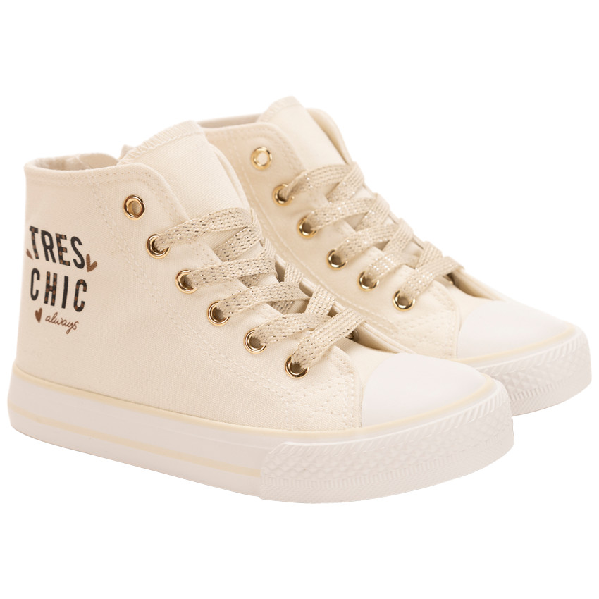 Baskets montantes en toile avec zip pour fille 