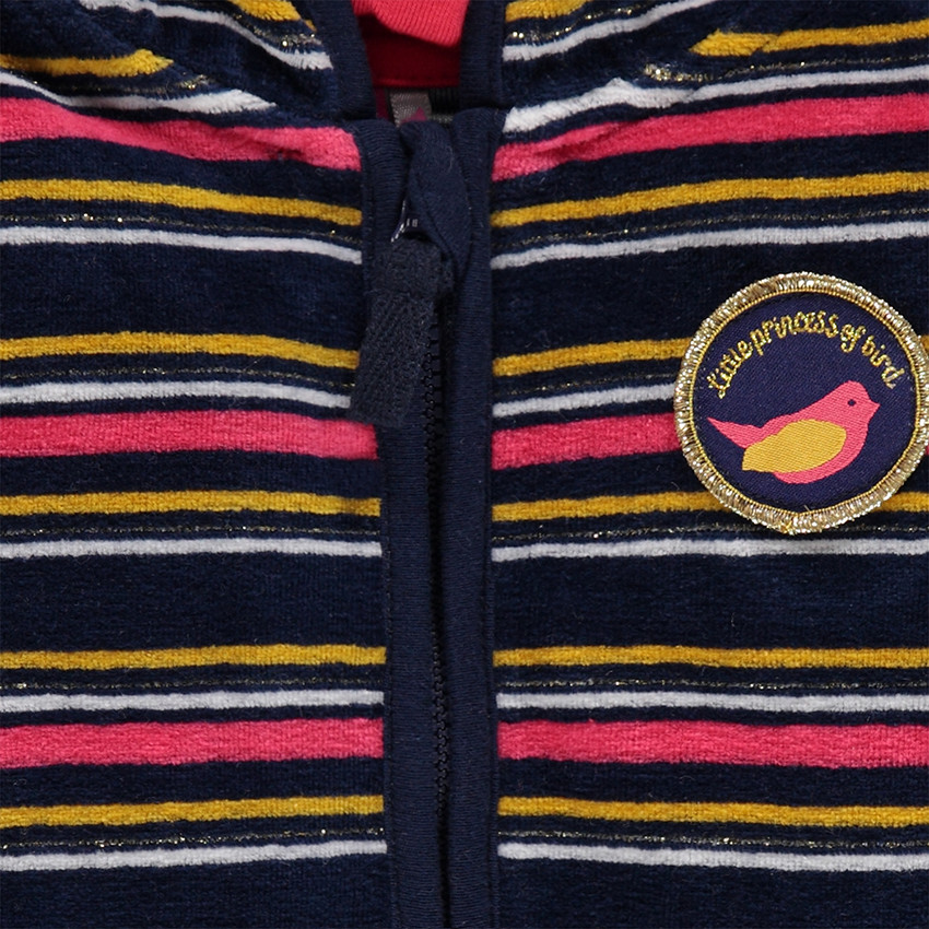Ensemble de jogging en velours à rayures multicolores 