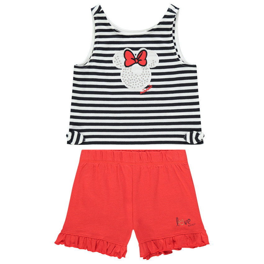 Ensemble avec débardeur rayé et short Minnie Disney 