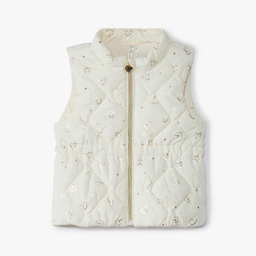 Doudoune sans manches imprimés cœurs pour bébé fille