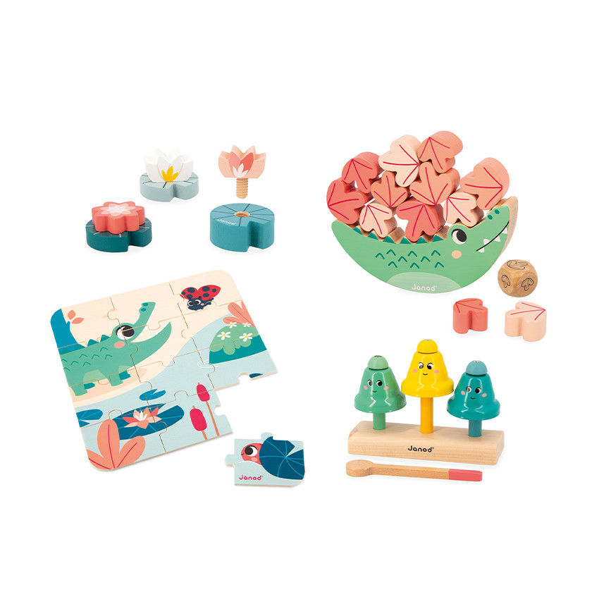 Coffret de 4 jouets de concentration et de précision Janod Box 24M 