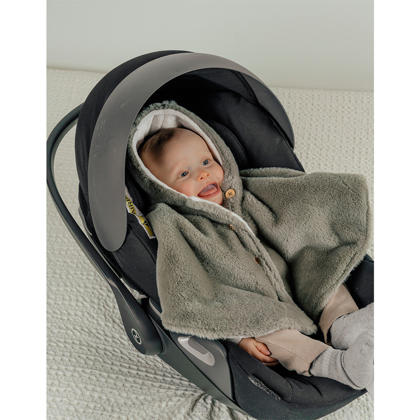Poncho pour siège auto fausse fourrure Beige 