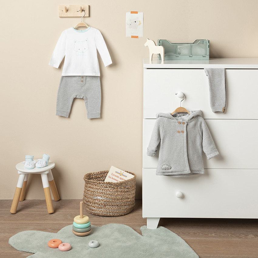 Chaussons en velours motif renard et oreilles en relief 