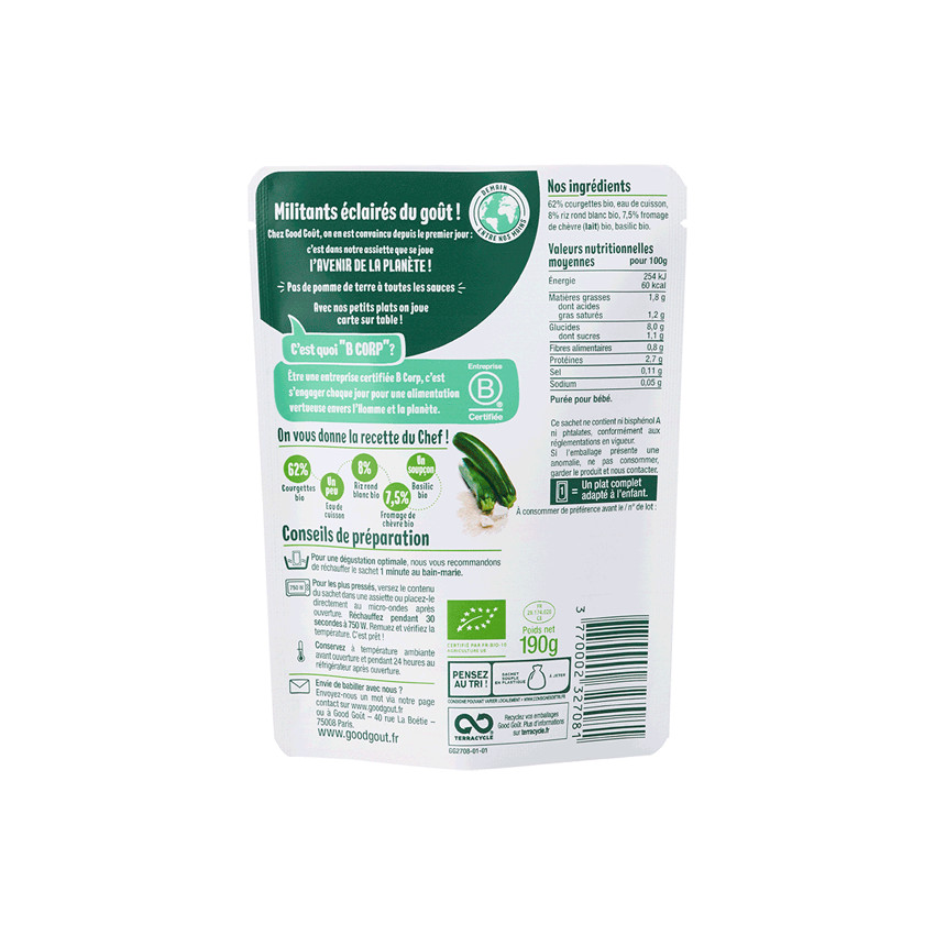 Risotto de courgettes au chèvre - 190g 